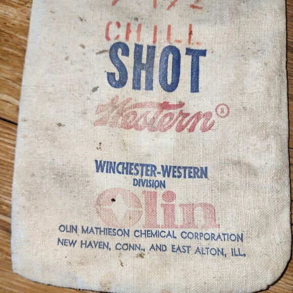 Vintage Old Winchester Western 25lb American Standard 8 Chill Canvas Shot Bag - Picture 6 of 11